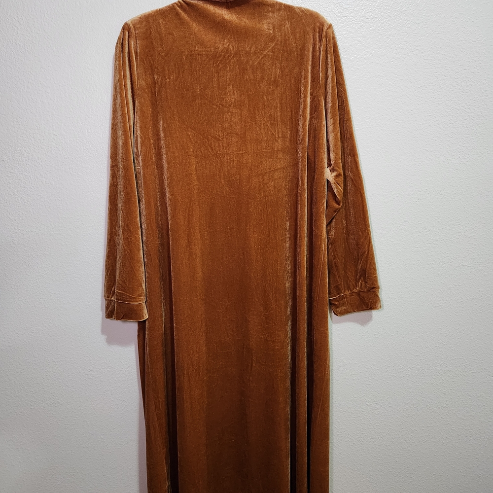 Vintage Brown Velvet Long Cardigan - Picture 2 of 5